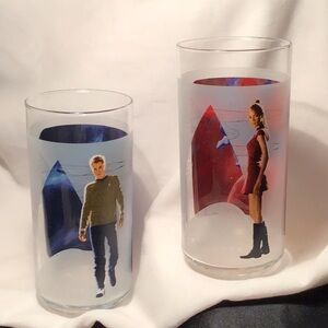 Pair of Star Trek the Movie 2008 Burger King Glasses.